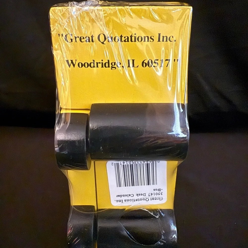 Evergreen Quotations Inc. Wooden School Bus Desk Calendar New In Packaging